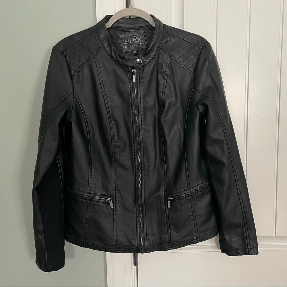 Sebby Women's Black Leather Jacket - Picture 1 of 4
